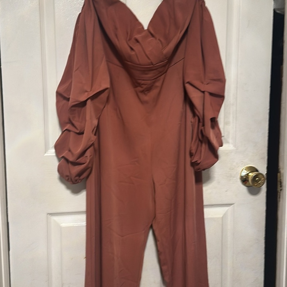 Fashion Nova Rust Jumpsuit
